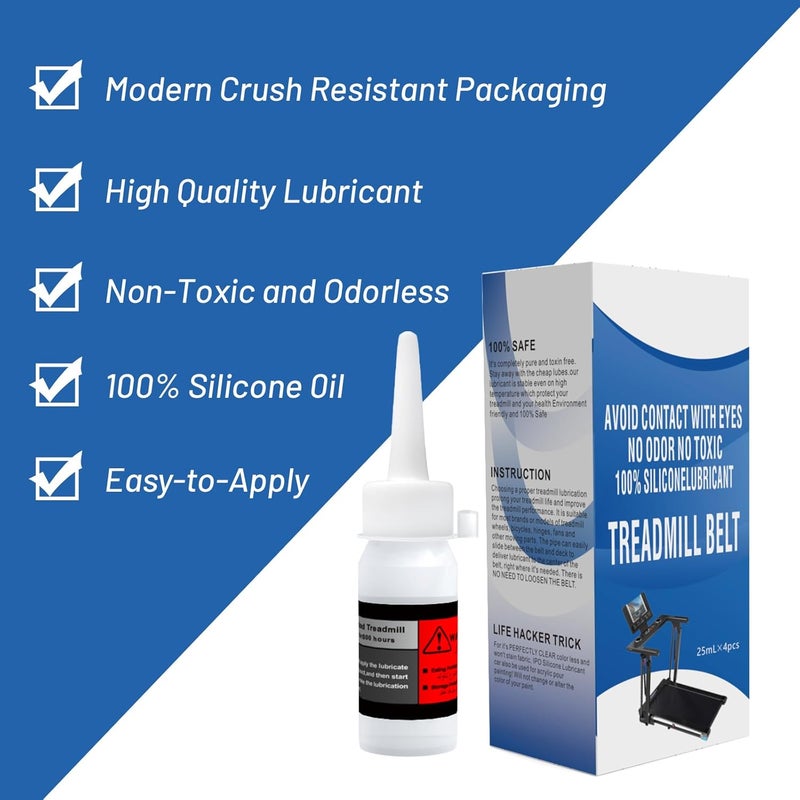 FUNRAY 100% Silicone Treadmill Belt Lubricants/Lubes - 25ml/Bottle, No Odor and No Toxic, Easy to Use, Disposable Lubricant, High Temperature Resistant and Stable Lubricant-4pcs - Image 3